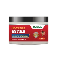 Cám Multibio Multi Color Bites | Thức Ăn Tăng Trọng Chuyên Dụng Cho Mọi Loại Cá, Hạt hình dạng Trùng huyết