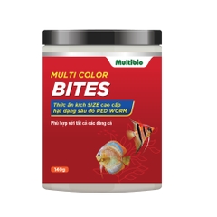 Cám Multibio Multi Color Bites | Thức Ăn Tăng Trọng Chuyên Dụng Cho Mọi Loại Cá, Hạt hình dạng Trùng huyết