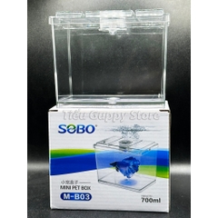 Khay Nhựa Mica nuôi Cá Betta, Guppy, Cá Cảnh Nhỏ 8x12x10cm Sobo M-B03- Keo Betta Mini Chất Liệu nhựa trong suốt