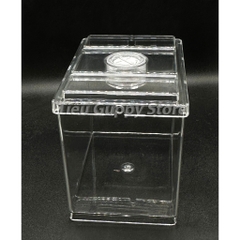 Khay Nhựa Mica nuôi Cá Betta, Guppy, Cá Cảnh Nhỏ 8x12x10cm Sobo M-B03- Keo Betta Mini Chất Liệu nhựa trong suốt