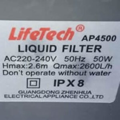 Máy Bơm Chìm LIFETECH AP4500 50w 2600 L/H mạnh mẽ, bơm bể cả cảnh, thủy canh