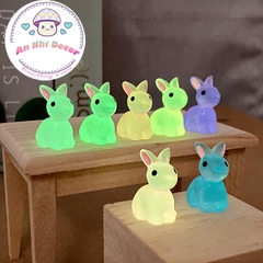 Mô Hình Thỏ Trắng, Thỏ Mini Dạ Quang (PK-893) - Tiểu Cảnh Trang Trí Chậu Sen đá, Hồ Cá, Bonsai, Terrarium