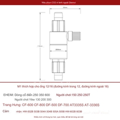 Trộn CO2 Qanvee M1 M2 P12/16mm - Bộ trộn bằng sứ nhỏ gọn, thích hợp cho hồ thủy sinh
