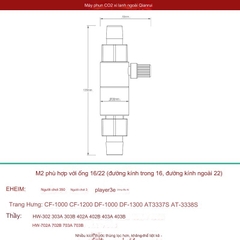 Trộn CO2 Qanvee M1 M2 P12/16mm - Bộ trộn bằng sứ nhỏ gọn, thích hợp cho hồ thủy sinh