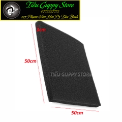 Bông Mút Lọc Đen - Vật Liệu Lọc Cho Hồ Cá Size 50x50cm và 100cm x 100cm (dầy 3cm)