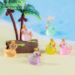 Phụ Kiện Tiểu Cảnh - Vịt Vương miện Dạ Quang (ZC-997) - Tiểu Cảnh Trang Trí Chậu Sen đá, Hồ Cá, Bonsai, Terrarium