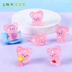 Phụ Kiện Tiểu Cảnh - Gấu con dạ quang, gấu hồng (ZC-1031)-Tiểu Cảnh Trang Trí Chậu Sen đá, Hồ Cá, Bonsai, Terrarium