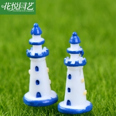 Phụ Kiện Tiểu Cảnh - Hải Đăng Trắng Xanh (ZC-674) - Tiểu Cảnh Trang Trí Chậu Sen đá, Hồ Cá, Bonsai, Terrarium