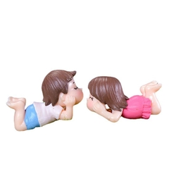 Mô Hình Cặp Đôi Hẹn Hò, Nằm (ZC-648) - Tiểu Cảnh Trang Trí Chậu Sen đá, Hồ Cá, Bonsai, Terrarium