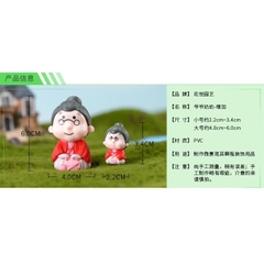 Mô Hình Cặp Đôi Ông Bà Nhật Bản (ZC-246) - Tiểu Cảnh Trang Trí Chậu Sen đá, Hồ Cá, Bonsai, Terrarium