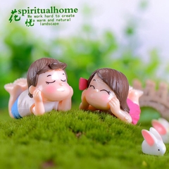 Mô Hình Cặp Đôi Hẹn Hò, Nằm (ZC-648) - Tiểu Cảnh Trang Trí Chậu Sen đá, Hồ Cá, Bonsai, Terrarium