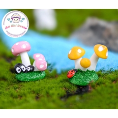 Mô Hình Nấm Bụi (ZC-363) - Mô hình phụ kiện trang trí sen đá, terrarium, hồ cá, bàn làm việc, bàn học