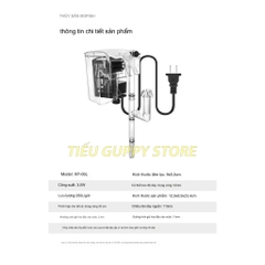 Lọc Thác - Lọc Treo Hồ Cá Jeneca XP-06L Tích Hợp Lọc Ván và Vòng Quay Nước - Lọc Dành Cho Hồ Cá Nhỏ