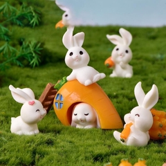 Mô Hình Thiên Đường Thỏ (ZC-493) - Tiểu Cảnh Trang Trí Chậu Sen đá, Hồ Cá, Bonsai, Terrarium