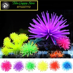 Mô hình Silicon Dạ Quang Nhím Biển, San hô, Quả Cầu Gai - Trang Trí Bể Cá, Hồ Cá (8cm)