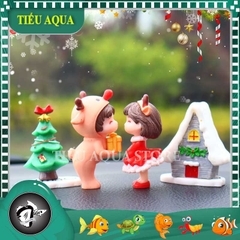 Phụ Kiện Tiểu Cảnh - Mô Hình Cặp Đôi Giáng Sinh (2 tượng) (ZC - 773) - Noel, Giáng Sinh - Tiểu Cảnh Trang Trí