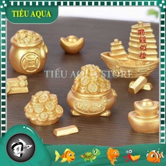 Mô Hình Thỏi Vàng, Tiểu Cảnh Đồng Vàng, Lư Vàng - Mô Hình Trang Trí Hồ Cá, Chậu Sen đá, Bonsai, Terrarium (ZC-323)