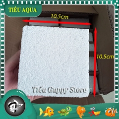 Sứ Vuông - Sứ Gạch Trắng - Sứ Tàu Hủ - Kích Thước 4.3x10.5x10.5cm - Vật liệu lọc cho hồ
