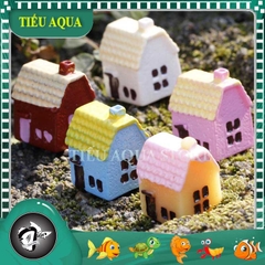 Phụ Kiện Tiểu Cảnh -  Mô Hình Ngôi Nhà Nhỏ Ống Khói ( ZC - 245) - Tiểu Cảnh Trang Trí Chậu Sen đá, Hồ Cá,  Terrarium ...