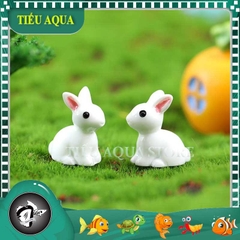 Phụ Kiện Tiểu Cảnh - Mô Hình Thỏ Ngọc Trắng ( ZC - 647) - Tiểu Cảnh Trang Trí Chậu Sen đá, Hồ Cá, Bonsai, Terrarium