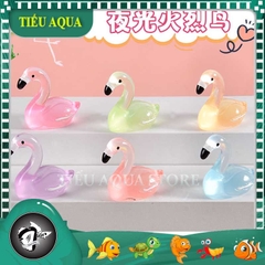 Phụ Kiện Tiểu Cảnh - Hồng hạc nhỏ dạ quang (ZC-1025) - Tiểu Cảnh Trang Trí Chậu Sen đá, Hồ Cá, Bonsai, Terrarium