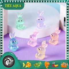 Phụ Kiện Tiểu Cảnh - Thỏ Con, Thỏ Dạ Quang (ZC-975) - Tiểu Cảnh Trang Trí Chậu Sen đá, Hồ Cá, Bonsai, Terrarium