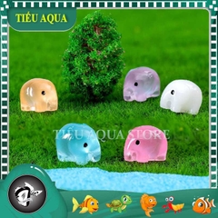 Phụ Kiện Tiểu Cảnh - Voi Con Dạ Quang (ZC-1072) - Tiểu Cảnh Trang Trí Hồ Cá, Bonsai, Terrarium