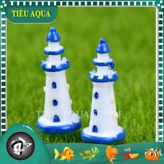 Phụ Kiện Tiểu Cảnh - Hải Đăng Trắng Xanh (ZC-674) - Tiểu Cảnh Trang Trí Chậu Sen đá, Hồ Cá, Bonsai, Terrarium