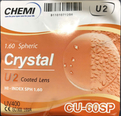 Tròng kính CHEMI U2 chiết suất 1.60