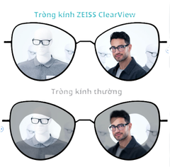 Tròng kính lọc ánh sáng xanh ZEISS ClearView Duravison Platinum 1.60