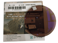 Tròng đổi màu ZINMY1.60 AMBER BROWN lọc ánh sáng xanh ( đổi màu nâu hổ phách)