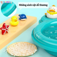 1203-5-6  HỘP CÂU CÁ NƯỚC PIN CẦU TUỘT - XANH DƯƠNG