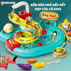1203-5-6  HỘP CÂU CÁ NƯỚC PIN CẦU TUỘT - XANH DƯƠNG
