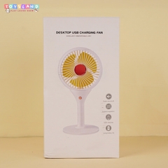 XM66-33  HỘP QUẠT BÀN PIN + SẠC USB   Desktop USB Charging Fan - CAM