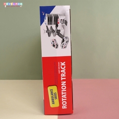 CLM559-55  HỘP ĐƯỜNG RAY BÃI ĐẬU XE CỨU THƯƠNG PIN NÚT ĐÈN + 2C XE CỨU THƯƠNG SẮT TRỚN