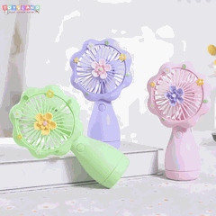 HL046A  HỘP QUẠT HOA TAY CẦM PIN SẠC - TÍM