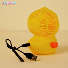 238-52  HỘP QUẠT BÀN VỊT PIN SẠC USB - VÀNG NHẠT