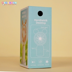 8816B  HỘP QUẠT PIN TAI GẤU + SẠC USB ĐỦ MẪU - VÀNG