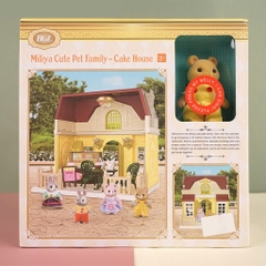 M6007A  HỘP NỘI THẤT CỬA HÀNG BÁNH PIN NÚT + 1C GẤU   Miliya Cute Pet Family   M6007