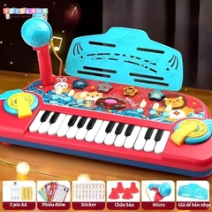 808-16B HỘP ĐÀN PIANO PIN THÚ + MICRO - ĐỎ