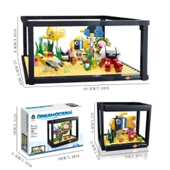 BB050  HỘP LOGO RÁP BỂ CÁ THỦY CUNG 8 IN 1 729 MIẾNG