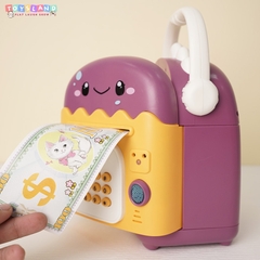 7806A HỘP MÁY RÚT TIỀN ATM PIN KHỦNG LONG ĐEO HEADPHONE (VÂN TAY) Dinosaur 7806-A - XANH LÁ