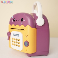 7806A HỘP MÁY RÚT TIỀN ATM PIN KHỦNG LONG ĐEO HEADPHONE (VÂN TAY) Dinosaur 7806-A - XANH LÁ