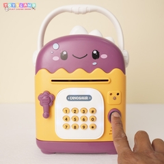 7806A HỘP MÁY RÚT TIỀN ATM PIN KHỦNG LONG ĐEO HEADPHONE (VÂN TAY) Dinosaur 7806-A - XANH LÁ