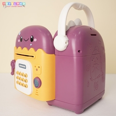 7806A HỘP MÁY RÚT TIỀN ATM PIN KHỦNG LONG ĐEO HEADPHONE (VÂN TAY) Dinosaur 7806-A - XANH LÁ