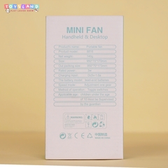 8816B  HỘP QUẠT PIN TAI GẤU + SẠC USB ĐỦ MẪU - HỒNG