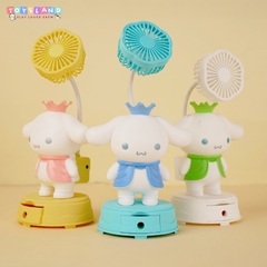 BJJ298-1  HỘP QUẠT PIN CHÓ SANRIO + SẠC USB ĐỦ MẪU - XANH DƯƠNG