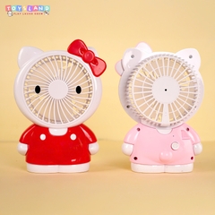 HR2476  HỘP QUẠT PIN KITTY + SẠC USB - HỒNG