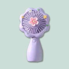 HL046A  HỘP QUẠT HOA TAY CẦM PIN SẠC - TÍM