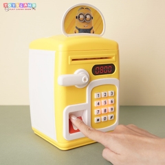 YHD3002  HỘP MÁY RÚT TIỀN ATM PIN DOREMON, MÈO KITTY (VÂN TAY)   YHD-3002 - MINION